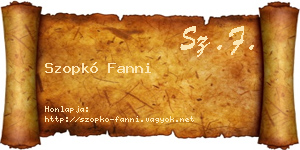 Szopkó Fanni névjegykártya