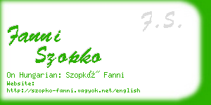 fanni szopko business card